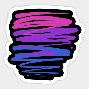 Bisexual Scribble Flag Sticker